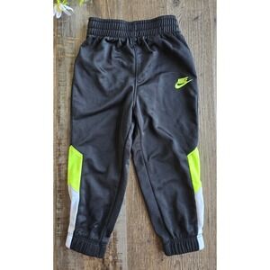 Nike Baby Boy's Track Pants Gray Neon Green‎ Athletic Joggers 18M Athleisure